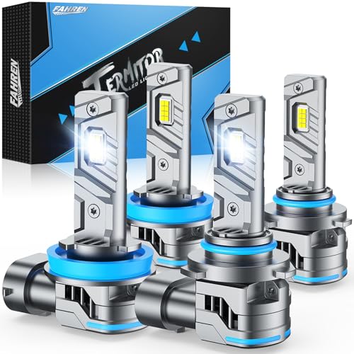 Image of FAHREN H11 9005 Light Bulbs, 150,000LM 15X Brightness, 90000+ Hours Lifespan, Real 1:1 Halogen Mini Size, 6500K Cool White, Plug-N-Play, Pack of 2
