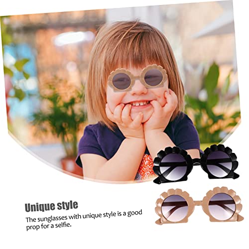 Beaupretty 2 Pairs Kids Beach Sunglasses UV Protection Outdoor Eyewear for Boys and Girls Fun Shell Design2
