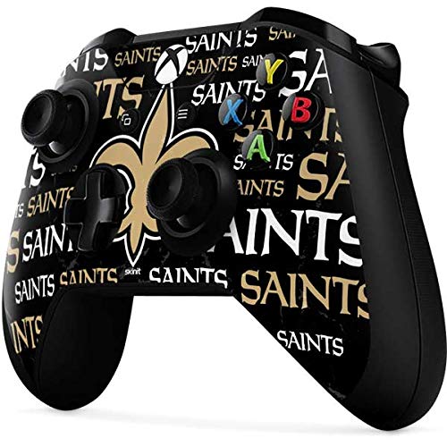 Skinit Decal Gaming Skin Compatible with Xbox One X Controller - Officially Licensed NFL New Orleans Saints Black Blast Design