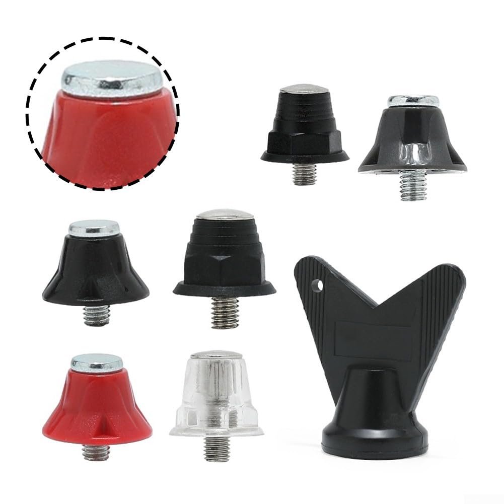 12 tacchetti di ricambio per scarpe da calcio, in lega di alluminio, filettatura da 5 mm, per scarpe da calcio, rugby, escursionismo, antiscivolo, trazione stabile, in diverse dimensioni (10 mm, 13 mm