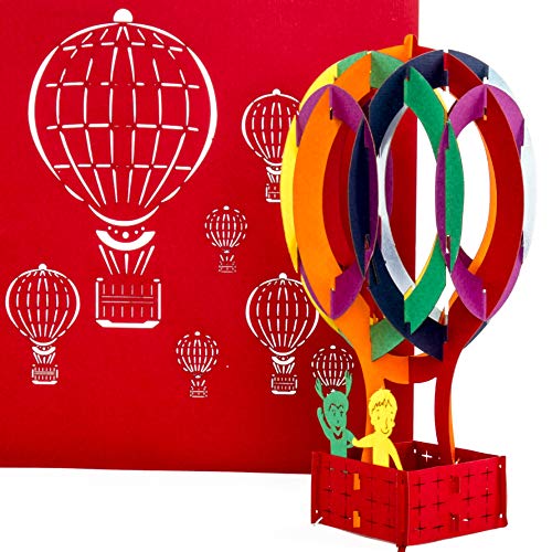 'Carte Montgolfière Multicolore  Tolle 3D pop up carte d'anniversaire, carte de voeux Ballon & Bon