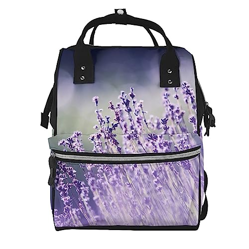 Sac à dos à langer élégant floral Noir pour les balades au parc et voyages en famille