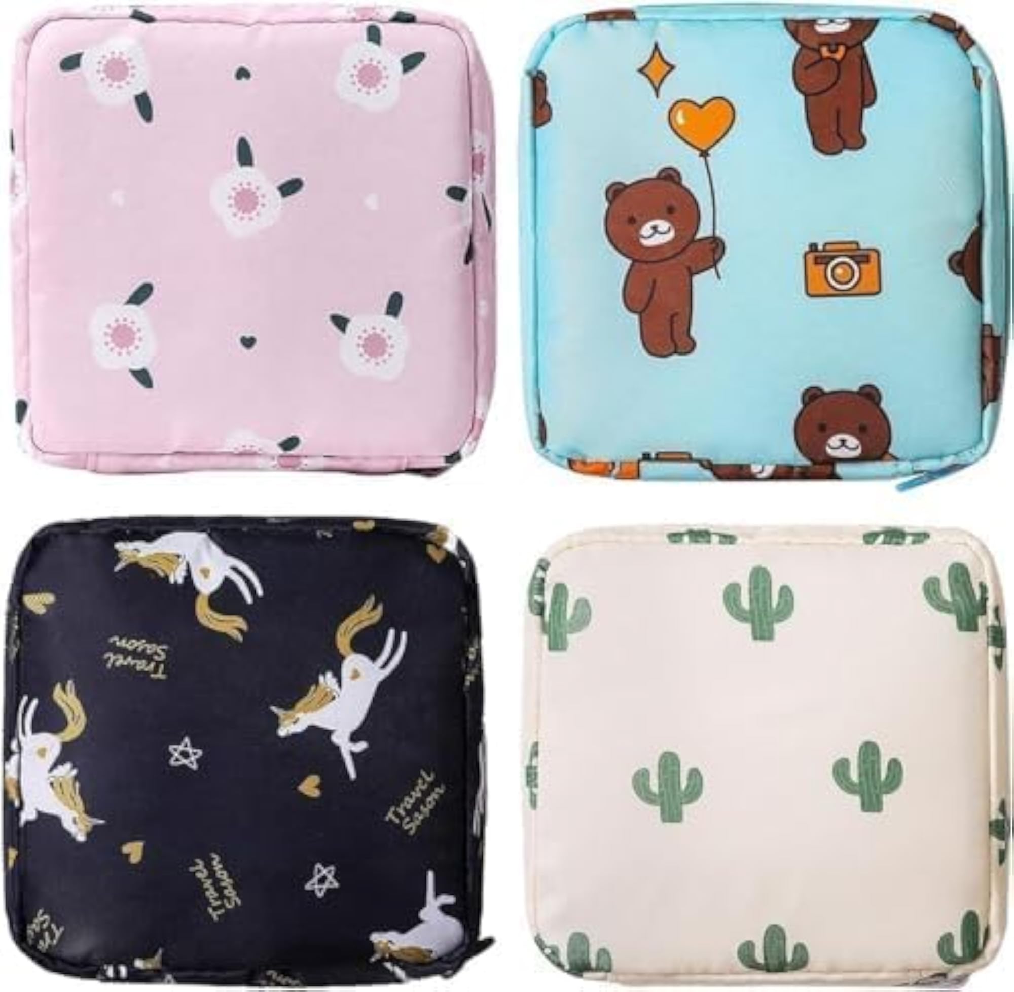 Compact Travel Pouch for Sanitary Napkin Storage