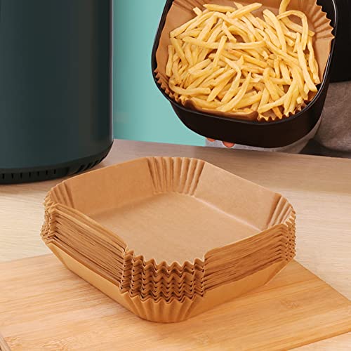 Forros de papel quadrados para fritadeira a ar - 50 peças de forro de papel descartável para fritade