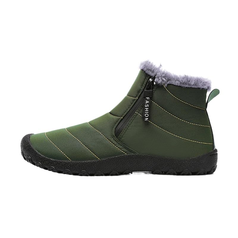Cozy Fleece-Lined Men's Winter Snow Boots - Easy Zip, Non-Slip