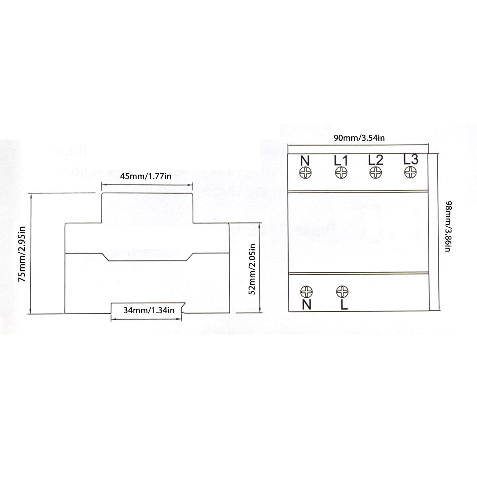 Interruttore di Trasferimento Automatico, AC 220 V 63a Interruttore di Trasferimento Automatico Trifase Ats Commutatore Automatico, Interruttore di Trasferimento di Potenza Montato su Guida Din con Pr