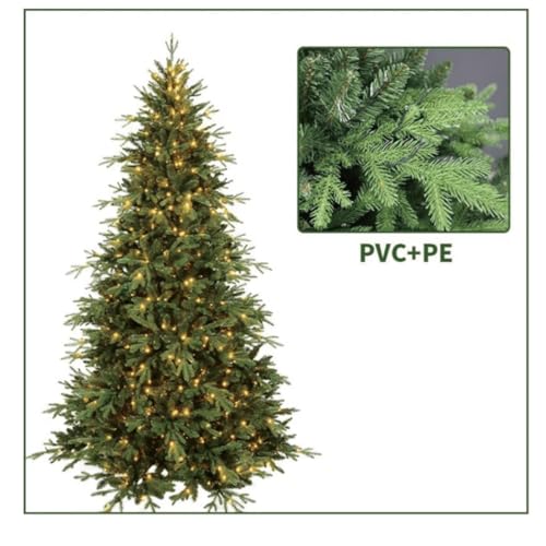 Youluckクリスマスツリー 豪華な高濃密度PE製ニードツリ1.2/1.5/1.8/2.1/2.4m高級 豪華 装飾 組立簡単 収納便利付LEDライト クリスマス飾り (グリーン,180cm (葉数860枚) ライト付き) (180cm (葉数860枚) ライト付き) [並行輸入品] [3]