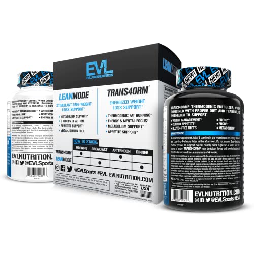 Evl Weight Loss Support Stack - Trans4Orm Thermogenic Fat Burner Support Pills With Green Coffee Bean Extract And Forskolin Plus Leanmode Non-Stimulant Metabolism And Fat Loss Support Pills #TOP2