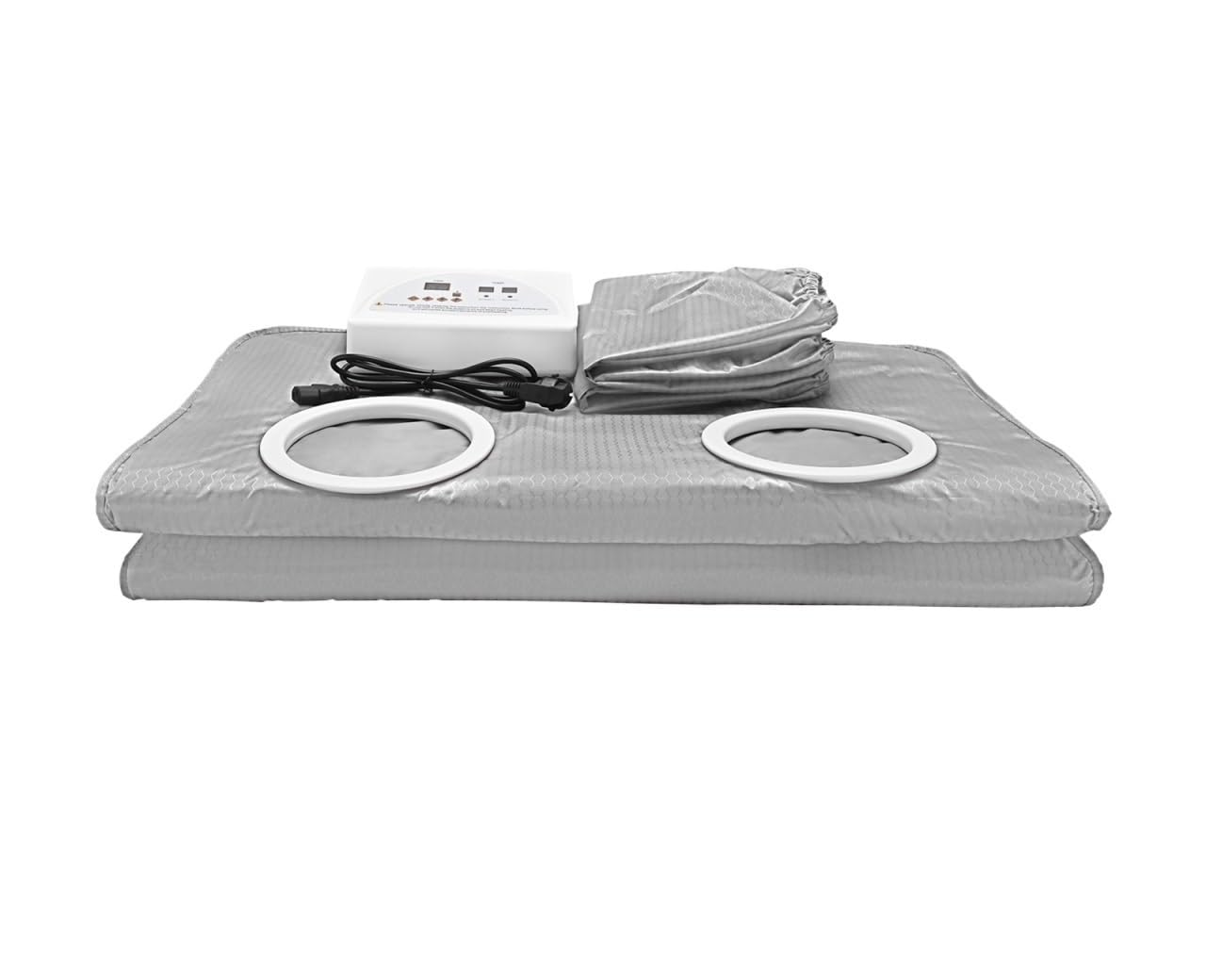 Coperta for Sauna, Coperta Termica Dimagrante a 2 Zone for Sauna, Design Elastico con Maniche for Mani, moatore del Corpo for Perdita di Peso e Fitness(Sliver)