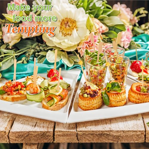 500PCS Cocktail Picks Kit, 4 Styles Fancy Toothpicks for Appetizers, 3 Sizes Long Bamboo Skewers, Decorative Wooden Cocktail Sticks for Party Supplies Food Drinks Fruit Charcuterie Boards Accessories - Thumbnail 6