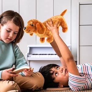 Dachshund dog plush stuffed animal plush sausage dog plush soft 3d pom plush for girls birthday xmas bedtime gift bed rest chair bolster nursery decorationtan   cucciolini doodles