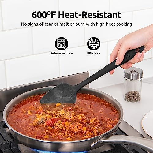 U-Taste Silicone Spatula Set with 600 Degrees Fahrenheit Heat Resistant (Black) by U-Taste - Image 3