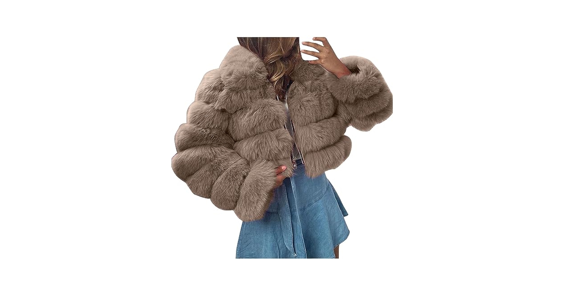 Amazon.com: Womens Faux Fur Coat Jacket Long Sleeve Shaggy