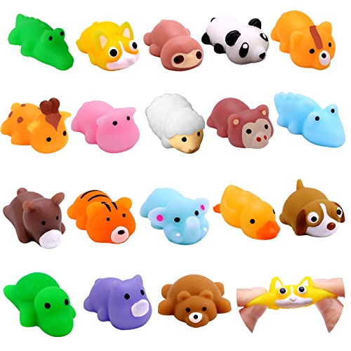 DTYDECLE 18pcs Mochi Squishy Toys Mini Jungle Animals Squishies Soft Squeeze Fidget Toys Kawaii Stress Relief Toys for Boys Girls Birthday Party Favors