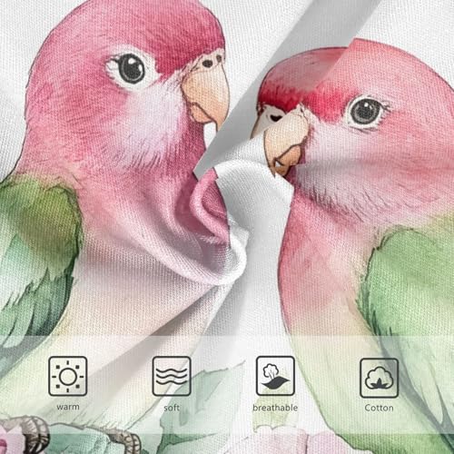 Cute Green Pink Lovebirds Flowers Girl Panties Cute Toddler Girls Underwear Cotton Stylish Briefs Kids Undies 2t3