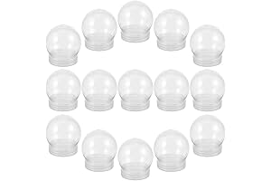 BESTOYARD Pack of 15 3-Inch DIY Clear Plastic Water Globes with Screw-Off...