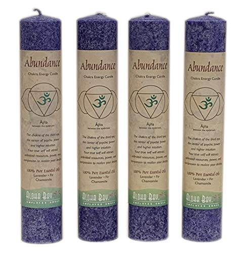 Premium Scented Candle Hand Made Chakra Energy Pillar | 4-Pack