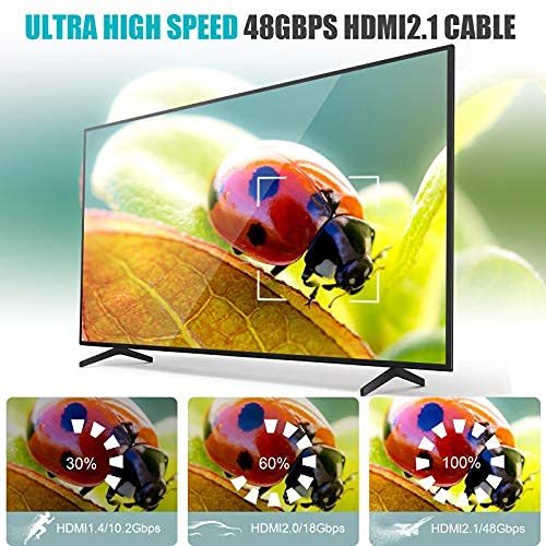 8K HDMI Cable 30FT [8K@60Hz,4K@120Hz 144Hz AviBrex HDMI 2.1 Cable 48Gbps Ultra High Speed HDMI 2.1 Cord Nylon HDMI Cord,HDCP 2.2&2.3,SBTM,Dynamic HDR,eARC for Apple TV 4K/Roku TV/PS5/Blu-ray/Xbox
