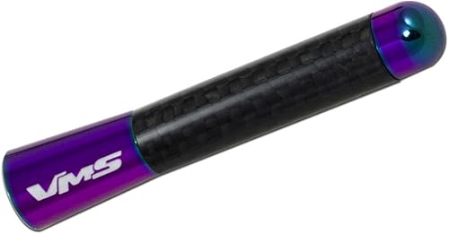 Miniatura 4 de VMS RACING NEO CROMADO NEOCROMO con fibra de carbono real negra CNC mecanizado billet aluminio corto 3 pulgadas antena compatible con Nissan 350Z