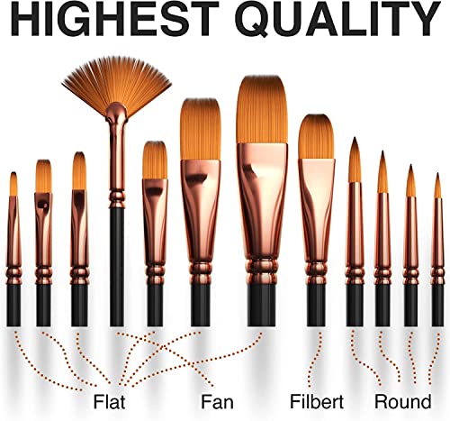 Image of INOG Acrylic Paint Set 24x12ml With 12 Brushes Artist Quality Non-Toxic Rich Pigments Colors Perfect for Kids Adults Beginners For Canvas Wood Clay Fabric Ceramic Crafts