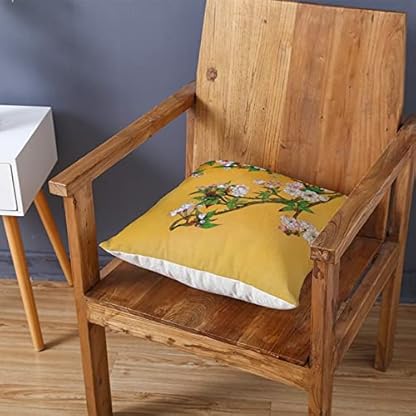 Whoiy Kissenhülle 40X40 Blau, Kissen Sofa Landhaus Leinen Kissenbezug 4Er Set Paisley-Blumenmuster für Stuhl Wohnzimmer Schlafzimmer – Bild 4