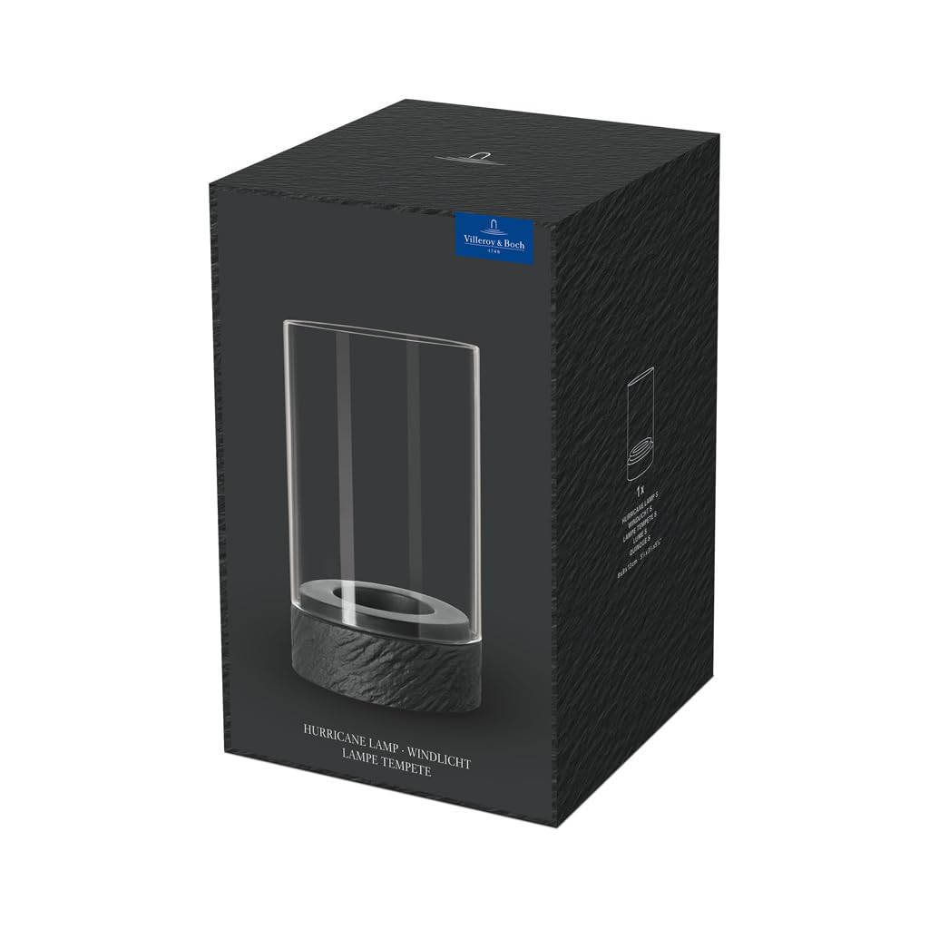 Villeroy & Boch - Manufacture Rock Home portacandela misura S, 8x8x13cm, nero