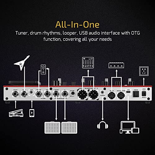 Image of VALETON Multi Effects Processor Multi-Effects Pedal with Expression Pedal FX Loop MIDI I /O Guitar Bass Effects Pedal Amp Modeling IR Cabinets(Include 10 Pcs Additional Footswitch Toppers)