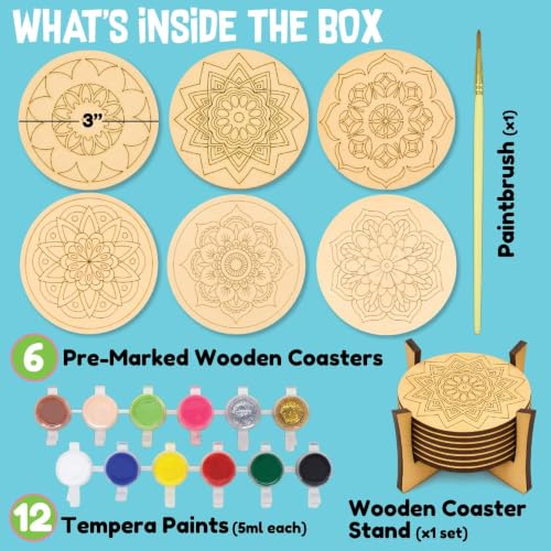 Image of Kalakaram DIY Mandala Art Coaster Painting Kit for Adults & Kids