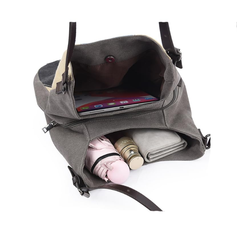 Patchwork Clash Lienzo Gran Capacidad Literatura Bandolera Crossbody Bolsa Bolsa de Viaje Caqui Rojo Púrpura Patchwork Bolsa de Lona