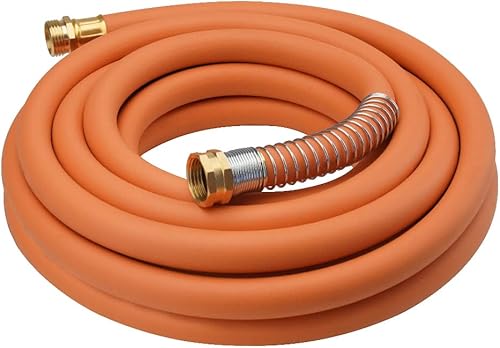 Miniatura 33 de Manguera de jardín WiseFlow de 90 pies x 5/8", manguera de goma resistente, manguera de agua con cinco capas de trenzado, accesorios macho hembra,