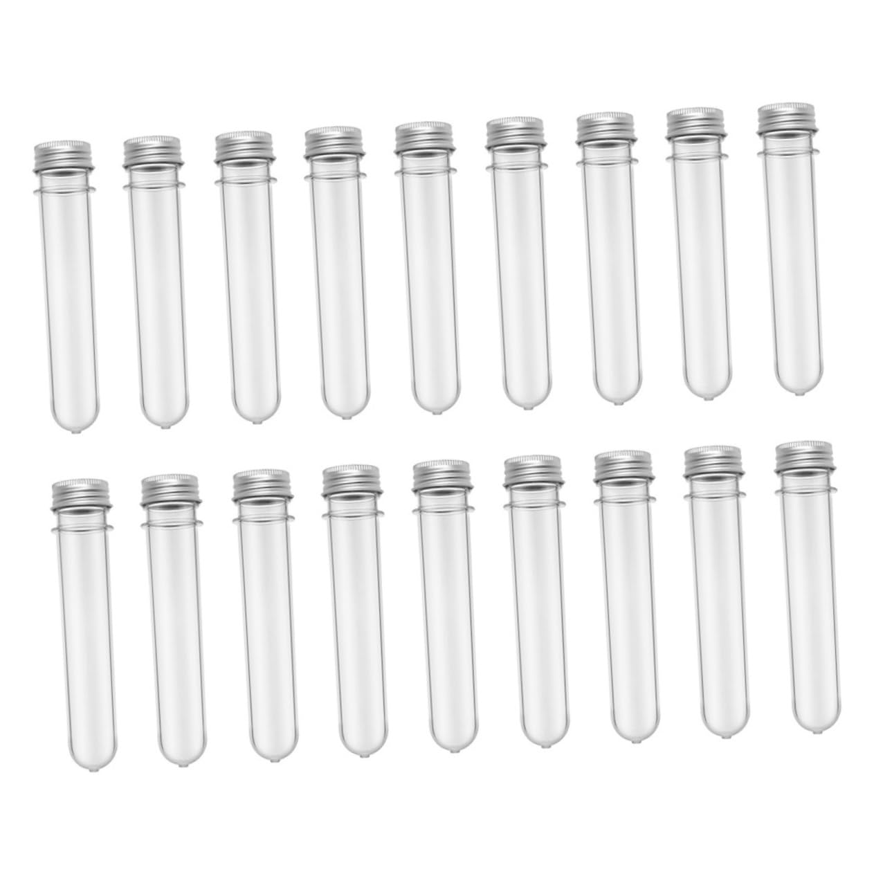 Beaupretty 50 Piezas Botella de Tubo de Ensayo para Baño y Dulces Transparente Tubos de Almacenamiento de Pet de Ensayo