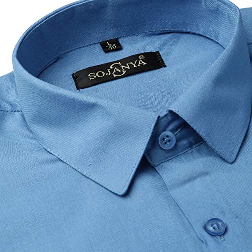 Image of SOJANYA Men's Cotton Solid Regular Fit Shirt