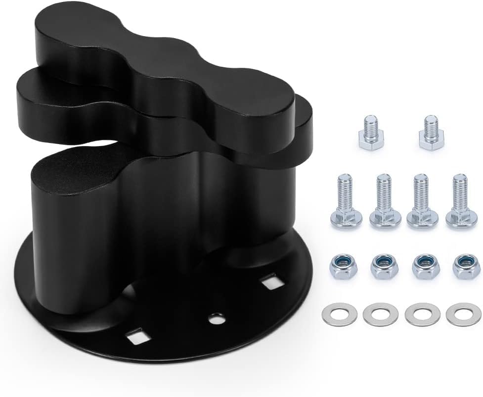 Fuel Pack Mount Kit Replaces RX-PM RX-DLX-PM - Heavy Duty Aluminum Gas Can Mounting Bracket with T-Handle - Universal Cargo Rack Holder for ATV UTV Jeep Truck Motorcycle (Black)
