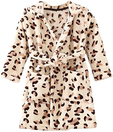YOLIA Boys Girls Robes Kids Hooded Sleepwear Soft Fleece Bathrobes Housecoat Gowns
