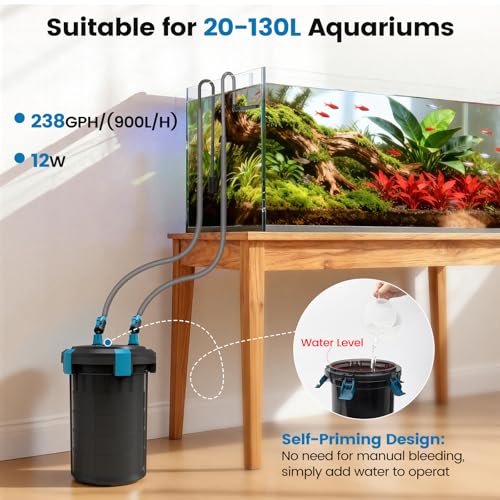 Filtre externe aquarium CC 12W silencieux pour eau douce - 8