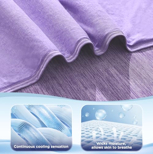 Image of Luxear Cooling Blanket for Summer Throw Arc-Chill 3.0, 200x220cm,Purple | Keep Cool For Sofa Bed, Comfort Soft Lightweight Nap Fabric Breathable Adult Baby Children Pet Dog King Size