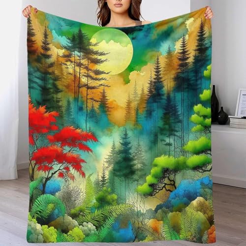 Couverture lit en microfibre jungle 150x200 cm plaid doux - 6