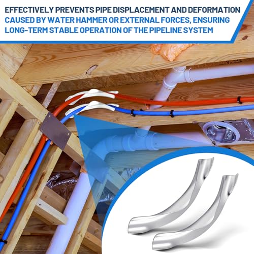 Otoolling 100 Pcs 3/4\" Pex 90 Degree Bend Support Metal Pex Fittings Tubing Bend Supports Elbow Clamps Pipe Holder for Home Commercial Industrial Plumbing Heating Systems