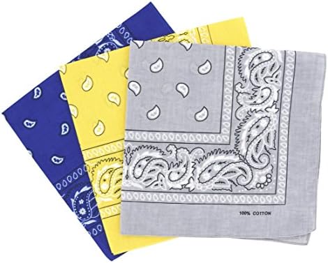 Laciteinterdite Set of 3 Paisley Bandanas for Men and Women, 57 x 57 cm One Size Pink