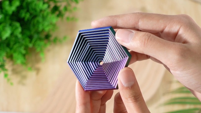 Jouet Anti-stress Fractal Hexagone 3D – 2 Pièces En PLA, Tournantes, Pour Concentration, Anxiété, Cadeau Déco