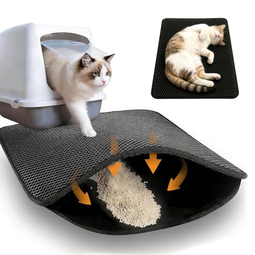 Katzenklo Matte Katzenstreu Matte Wasserdicht Doppelte Waben Design Vorleger Fängt Effektiv für Katzentoilette