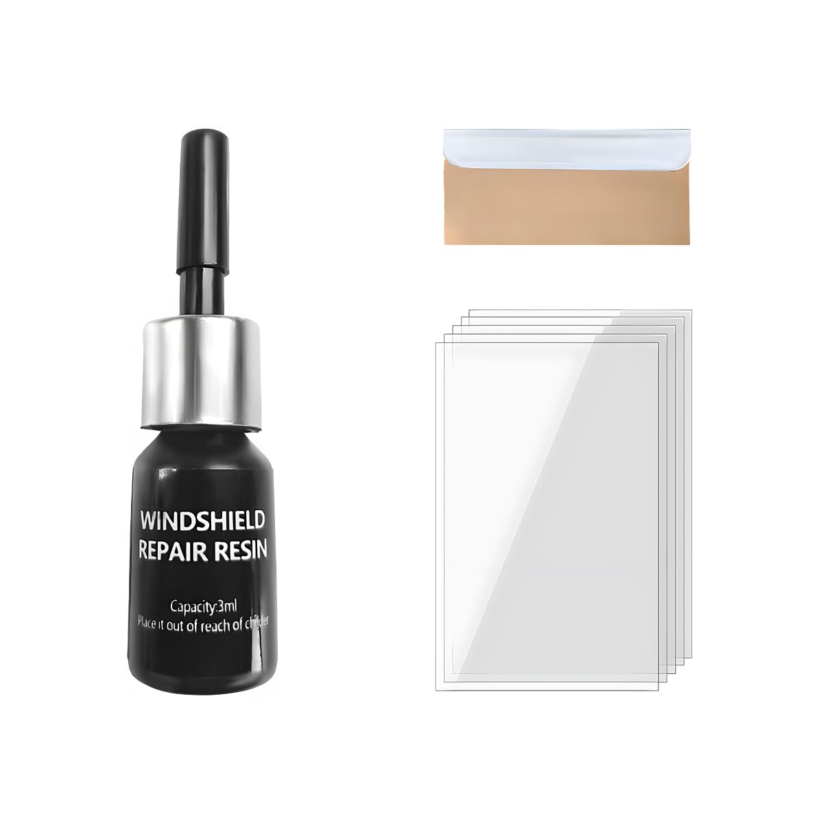 Yourkar Windshield Repair Kit, Quick Repair Resin Liquid for Windshield Glass Chip Scratch, Repair Fluid Resin Filler for Fixing Window Star-Shaped Crack, Car Accessories (Black)-image-37
