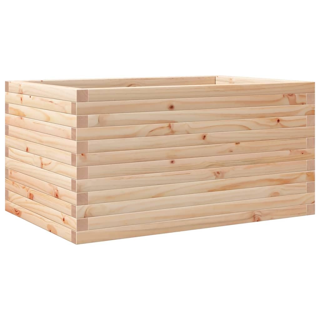 Donica na rośliny z litego drewna sosnowego, 90 x 60 x 45,5 cm, otwarte dno zapewnia dobre odprowadzanie wody, donica na rośliny, na balkon, do ogrodu i na taras