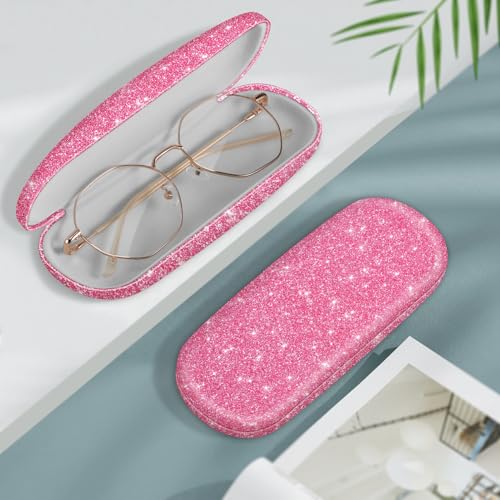 Image of FINTIE Hard Shell Eyeglasses Case, Portable Protective Glasses Cover Eyeglass Holder Box with Cleaning Cloth for Men Women
