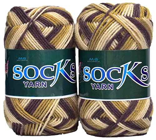 Image of M.G Enterprise Nylon Golden BrownKnitting Wool 500 Soft Yarn for Crochet, Art & Craft and Needle Knitting