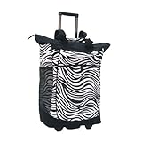 Olympia Fashion Rolling Shopper Tote - Zebra Black, 2300 cu. in.
