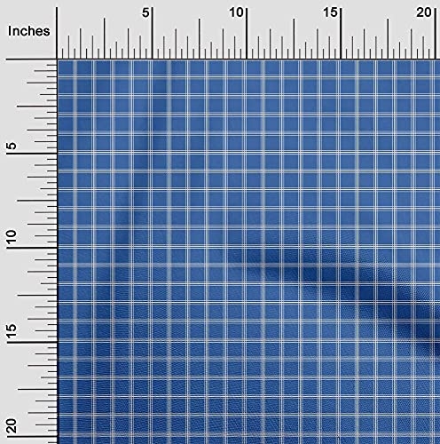 oneOone Rayon Blue Fabric Stripes Fabric for Sewing Printed Craft Fabric By The Yard 56 Inch Wide-3SY
