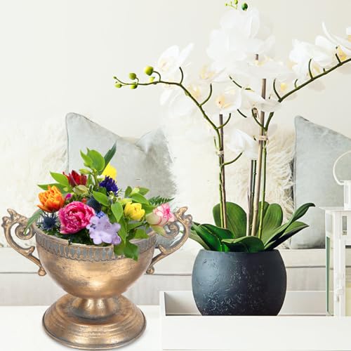 Vase décoratif en métal couleur or vintage pour fleurs séchées - 6