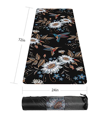LERYG Yoga Mat with Carrying Bag High Density Non-Slip Kids Yoga Mat Workout Mat for Yoga, Pilates & Exercises (72
