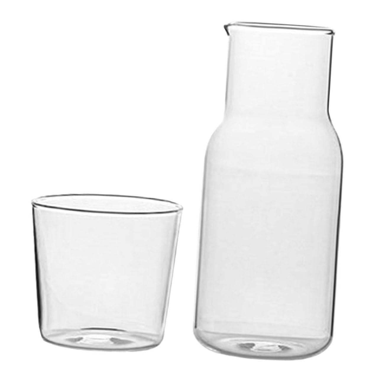 CIYODO 1 Set Stylish Glass Carafe Cup High Borosilicate Drink Container for Juice Milk Tea for Home Office Restaurant Use